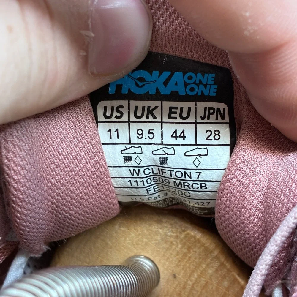 Hoka One One Clifton 7 Running Shoes Women's 11 Pink Mesh Athletic 1110509-MRCB